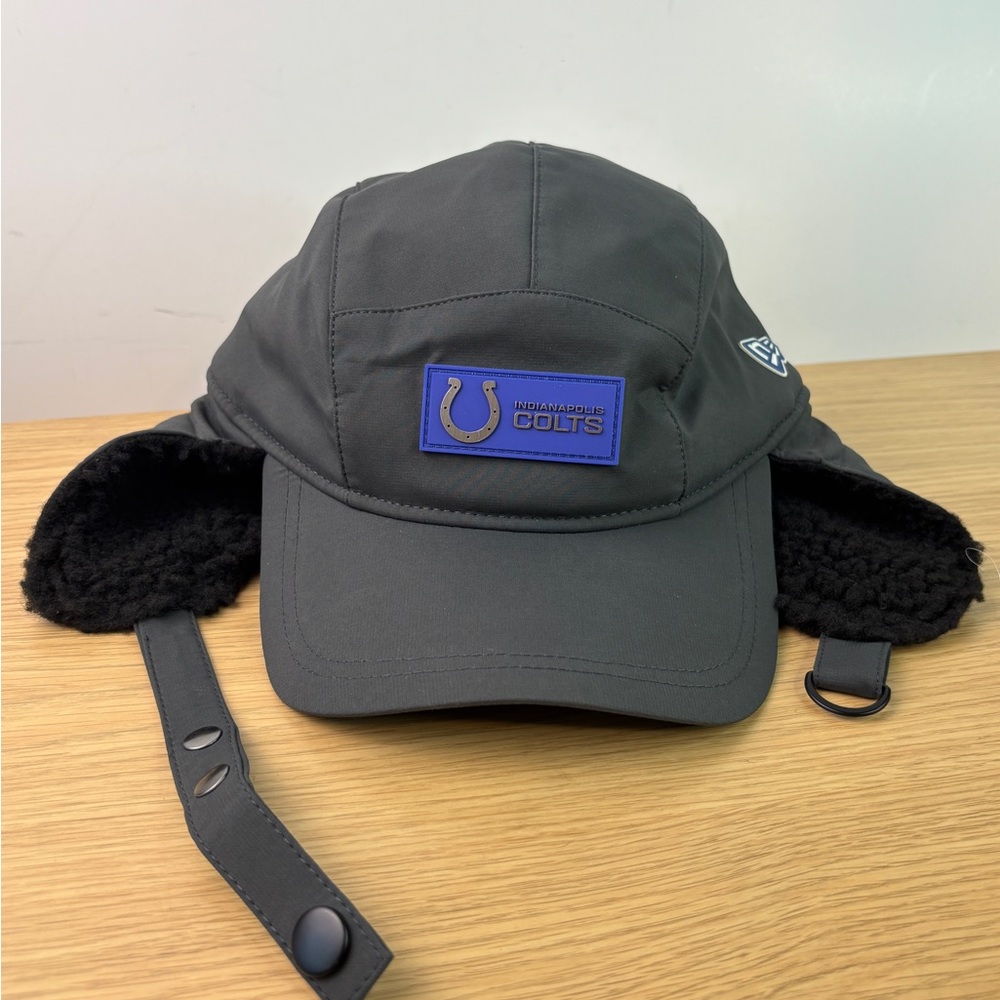 New Era Indianapolis Colts Charcoal 2025 Earflap Cap - Picture 1 of 7